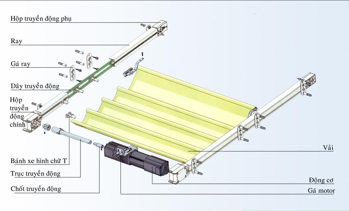 Tháo dây đóng gói lắp rèm